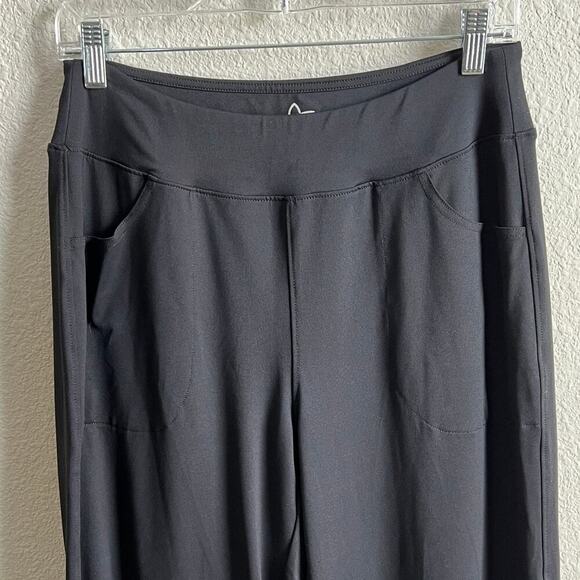 New Yogipace Black Straight Leg Legging Pants Women's M Long High Rise Pockets - Picture 2 of 5